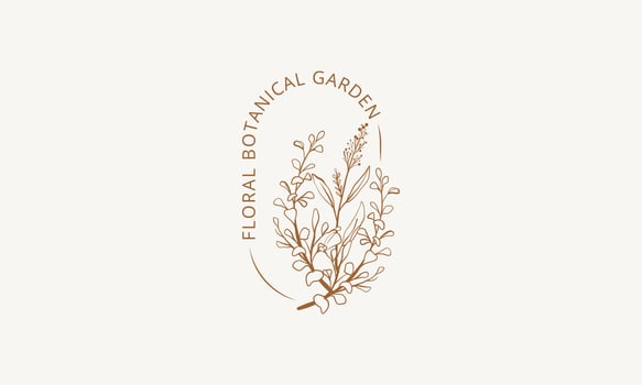 Botanical Floral element Hand Drawn Logo with Wild Flower and Leaves. Logo for spa and beauty salon, boutique, organic shop, wedding, floral designer, interior, photography, cosmetic. vector