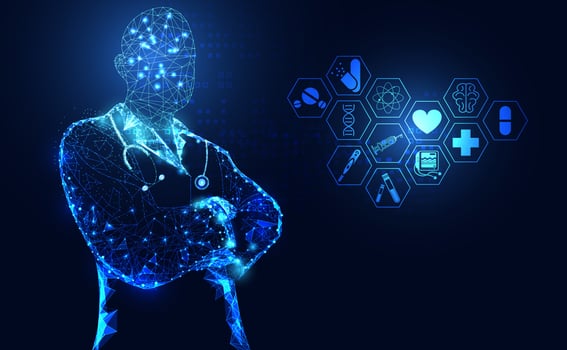 Abstract health medical science healthcare icon digital technology doctor concept modern innovation,Treatment,medicine on hi tech future blue background. for wallpaper, template, web design. vector