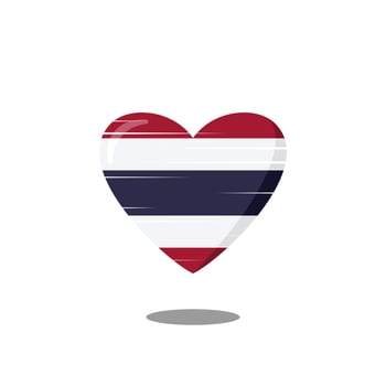 Thailand flag shaped love illustration vector