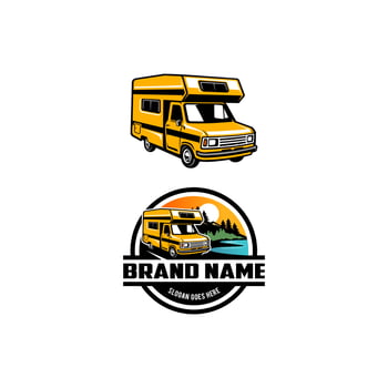 RV - camper van logo vector