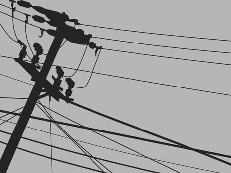 Electric pole silhouette vector