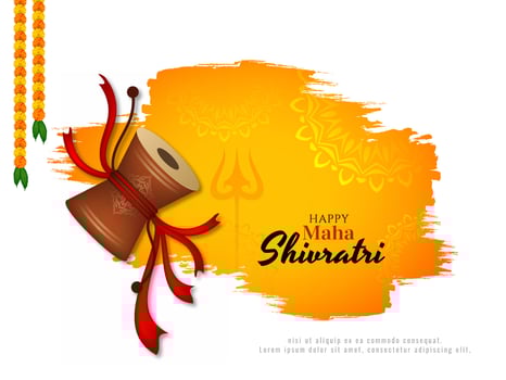 Happy Maha Shivratri festival classic mythological background vector