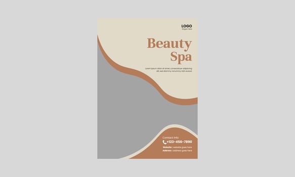 Spa, beauty, and massage flyer design template. Beauty spa hair salon print ready flyer template design. leaflet,  a4 size, flyer, cover, poster, brochure design vector