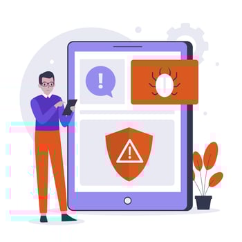 Mobile malware illustration design concept vector