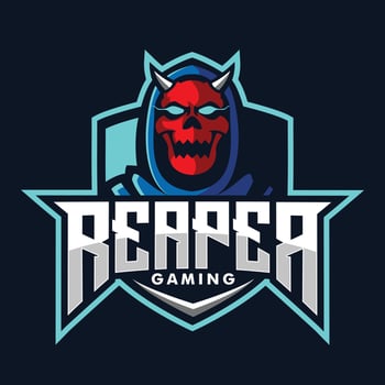 skull reaper assassin ninja gaming logo design vector