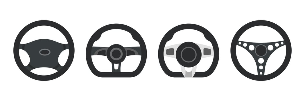 Set Of Car Steering Wheels. Vector illustration