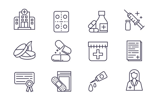 Apothecaries Icon Set vector