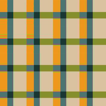 Tartan plaid pattern in orange, brown, beige, green, blue Seamless check plaid graphic for scarf, flannel shirt, blanket, throw, duvet cover, other modern spring summer autumn fashion fabric design. vector