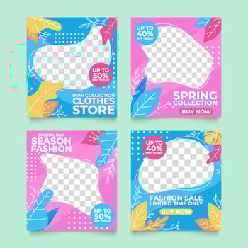 Spring Sale Fashion Social Media Template vector