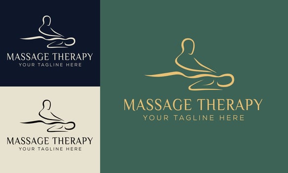 Set of Spa element Hand Drawn Logo with body and Leaves. Logo for spa and beauty salon, boutique, massage therapy, organic shop, relaxation, woman body, yoga, cosmetics store. Free Vector