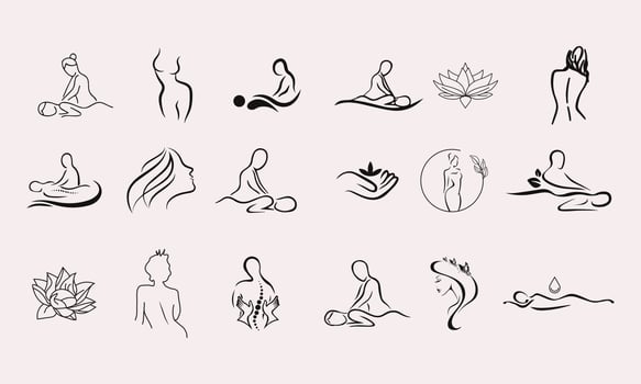 Set of Abstract minimalist Woman figure in underwear. Vector fashion of the female body in a trendy linear style. Elegant art. For posters, tattoos, logos of underwear stores. Free Vector