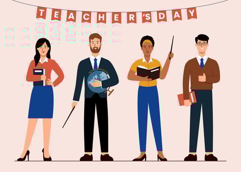 National Teacher's Day Character Set vector