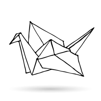 Origami doodle simple icon. vector