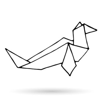 Origami doodle simple icon. vector