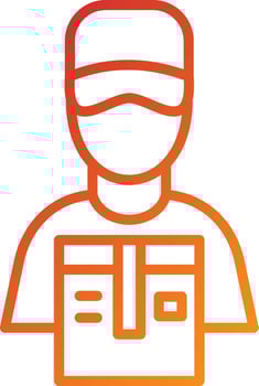 Delivery Man Icon Style vector