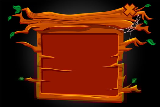 Wooden board UI interface for the game. vector