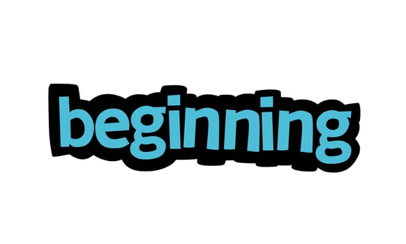 BEGINNING writing vector design on white background