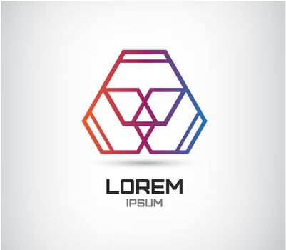 vector abstract geometric polygon logo