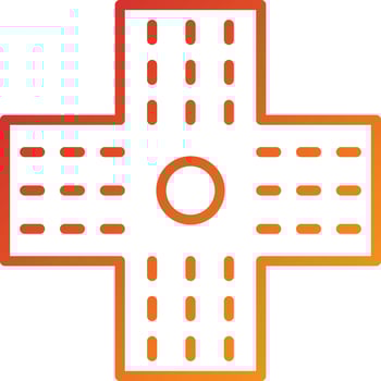 Crossroad Icon Style vector