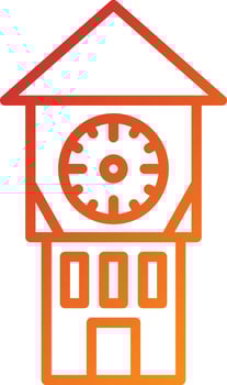 Clock Tower Icon Style vector
