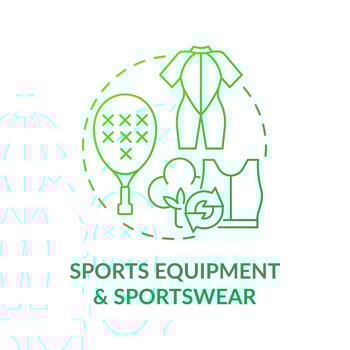 Sports equipment, activewear concept icon. Waste recycling. Sportwear production from recycled, upcycled materials idea thin line illustration. Vector isolated outline color drawing