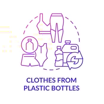 Clothing manufacturing from plastic concept icon. Clothes production from recycled, upcycled plastic materials abstract idea thin line illustration. Vector isolated outline color drawing
