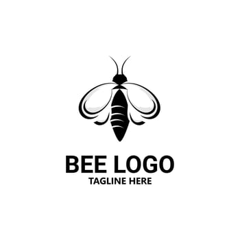 vector illustration of honey bee logo on white background