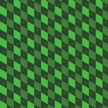 Square seamless green geometric pattern for St.Patrick's Day, triangle design template. Graphic design for print, textile, paper, fabric, decoration. Vector wallpaper, illustration.