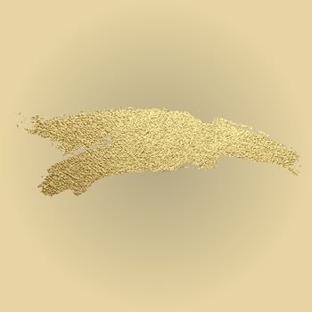 Vector gold paint stroke. Abstract gold glittering textured art illustration.
