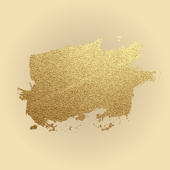 Vector gold paint stroke. Abstract gold glittering textured art illustration.