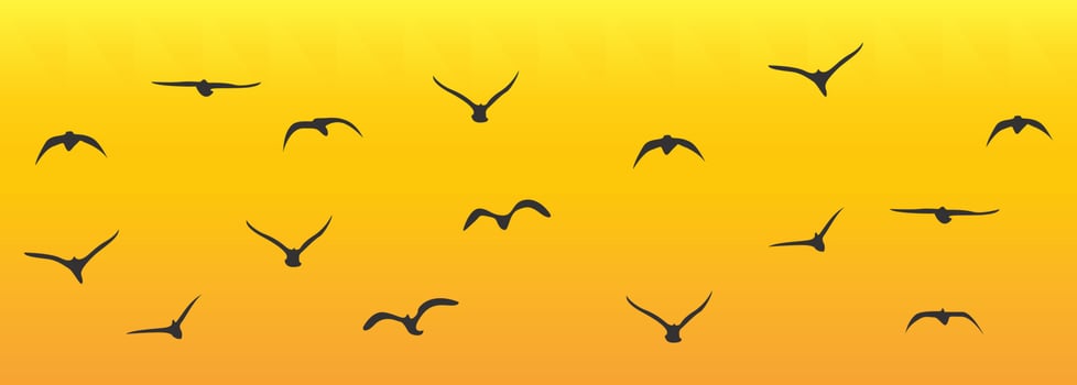 Birds Flying at Sunset vector