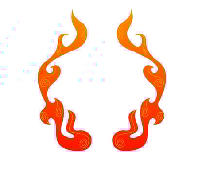 illustration of a burning fire, flame, fire frame, vector file fire illustration