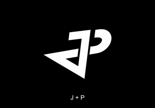 Black and white of JP initial letter vector