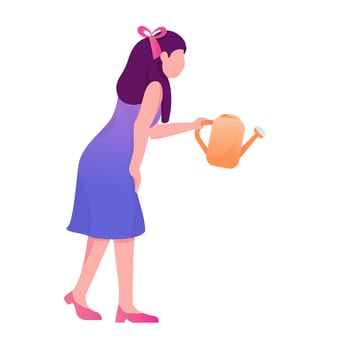 Woman Flush the Plants Illustration vector