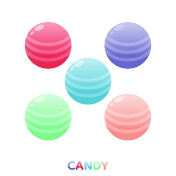 Set of Cute colourful candy, Vector, Illustration. vector