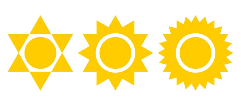 set of sun icon vector