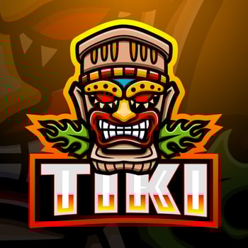 Tiki mask mascot esport logo design vector
