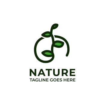 natural themed logo template with creeper shape vector