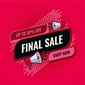 final sale pink and black abstract sale banner vector
