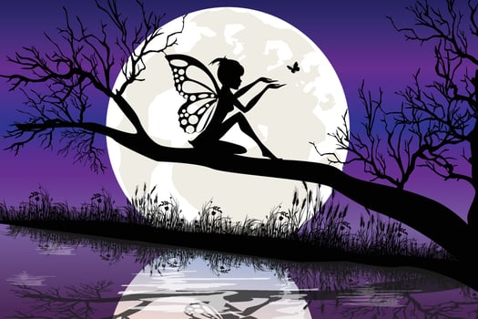 cute fairy silhouette illustration vector