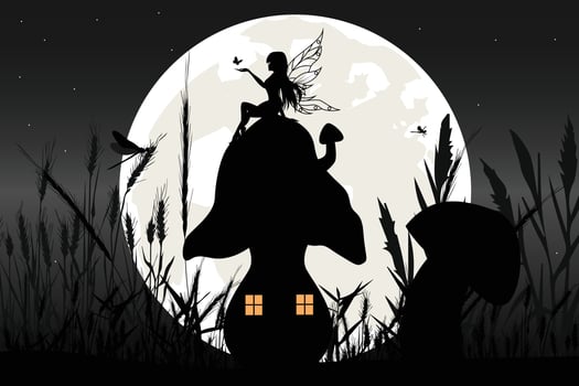 cute fairy silhouette illustration vector