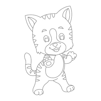 Coloring Page Outline of Cute Cat Animal Coloring Page Cartoon Vector Illustration
