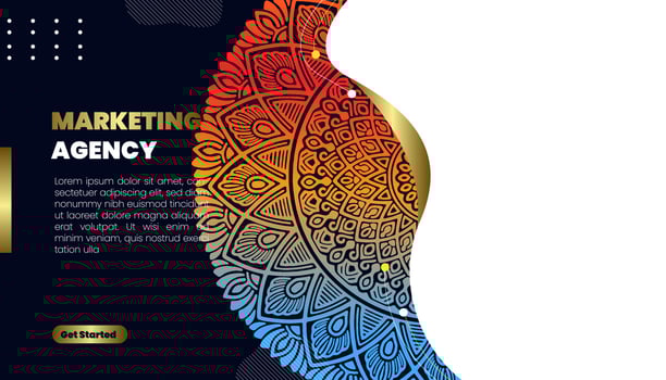 Mandala ornate background for marketing agency vector