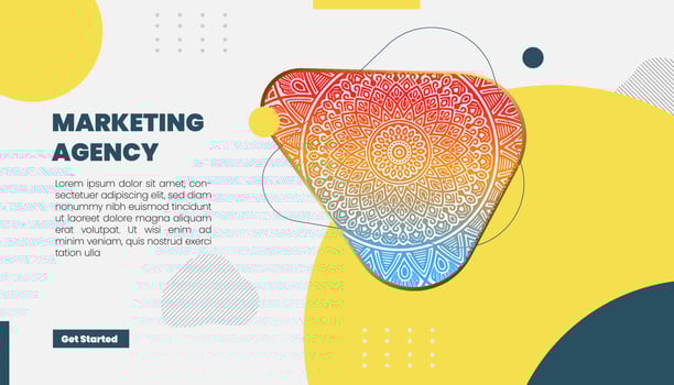 Mandala ornate background for marketing agency vector