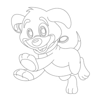 Cute Puppy Dog Outline Coloring Page for Kids Animal Coloring Page vector