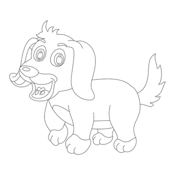 Cute Puppy Dog Outline Coloring Page for Kids Animal Coloring Page vector