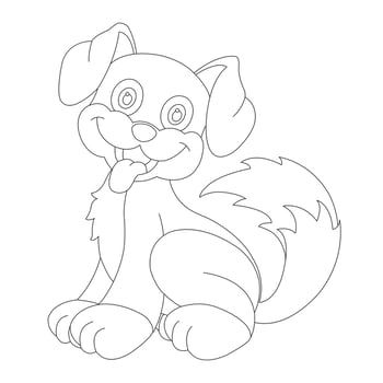 Cute Puppy Dog Outline Coloring Page for Kids Animal Coloring Page vector