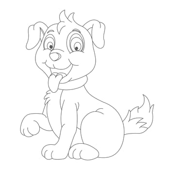 Cute Puppy Dog Outline Coloring Page for Kids Animal Coloring Page vector