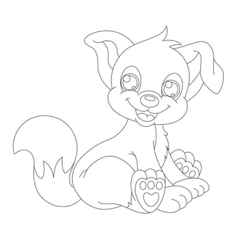 Cute Puppy Dog Outline Coloring Page for Kids Animal Coloring Page vector