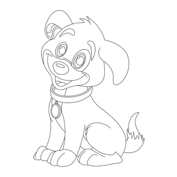 Cute Puppy Dog Outline Coloring Page for Kids Animal Coloring Page vector